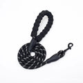 Dog Leash 6 FT with Comfortable Padded Handle, Highly Reflective Threads Leash and Anti-Tangle Clip for Walking Medium Large Dogs, 1/2 inch, Black
